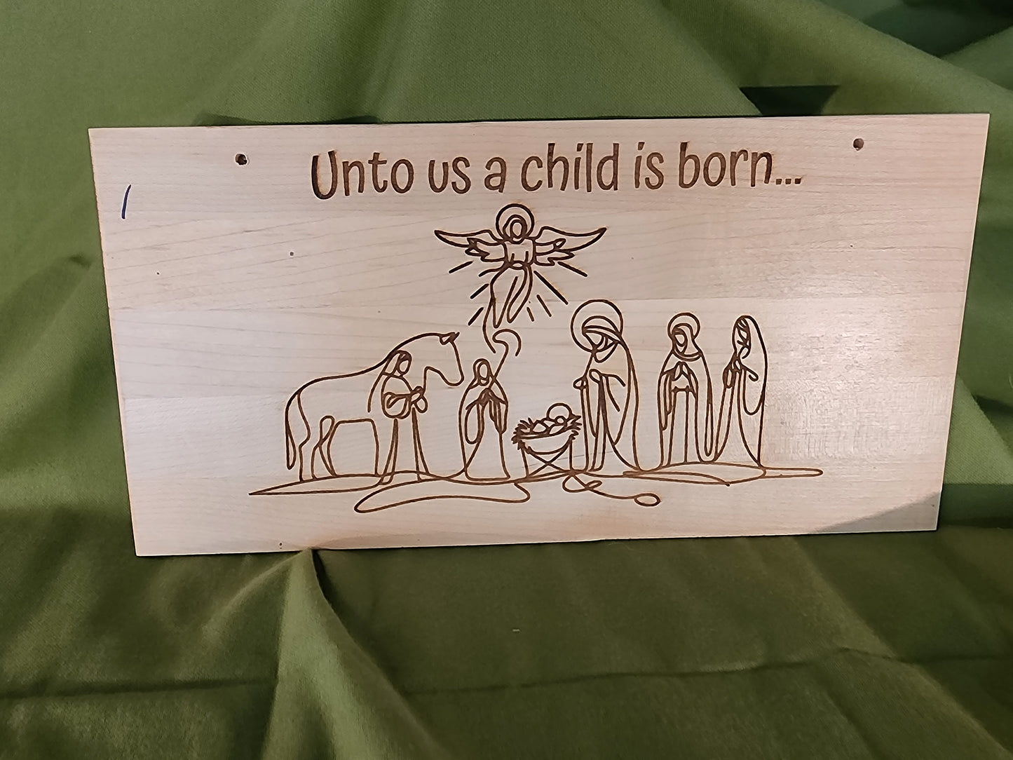 Engraved Plaque — Oh Holy Night — Cherry — 6.25×12.25