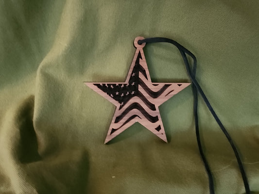 Star Pendant with American Flag