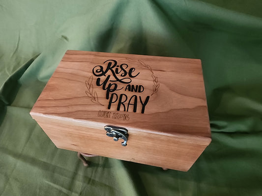 Prayer Box — Cherry — Felt Lined — 4×8×5